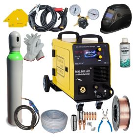 PÓŁAUTOMAT INVERTER MAGNUM MIG 240 DUAL PULS LCD + ZESTAW